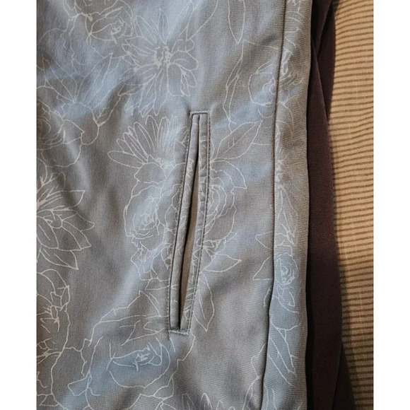 Adidas Floral Bomber Jacket Women's Size XL/Men's L Three Stripe Sleeve - Picture 6 of 7